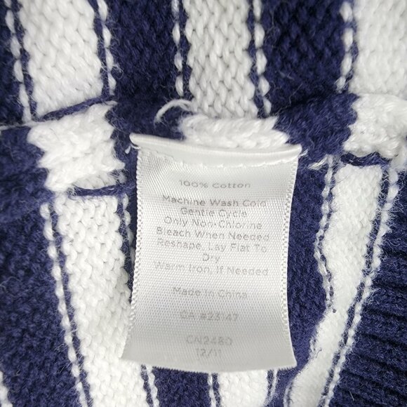 Womens Talbots Navy & White Striped Cardigan Sweater Button Down Long Sleeve XL - Picture 6 of 10
